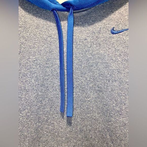 Women’s NIKE hooodie Therma-Fit gray and blue with waist drawstring size XS - Picture 2 of 11